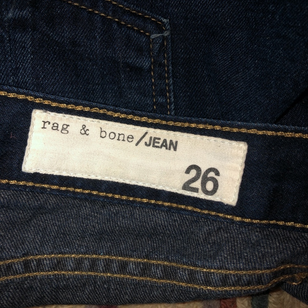 Rag & Bone Dark Denim Distressed Jean Shorts - Picture 7 of 7